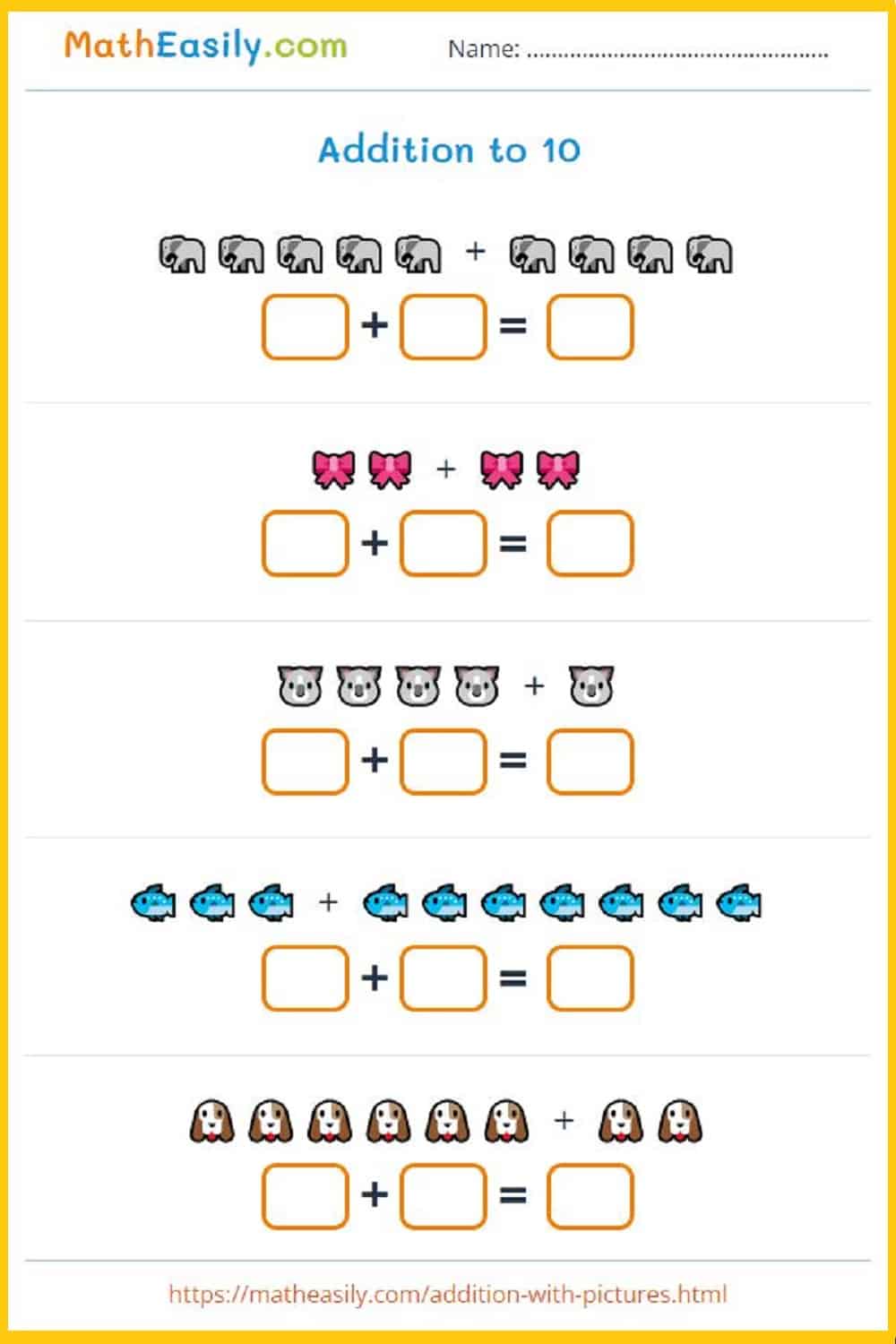 addition with pictures worksheet pdf