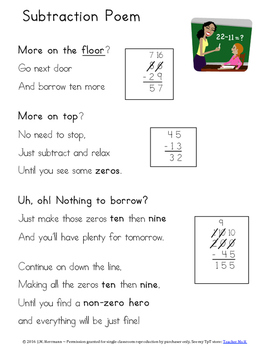addition with regrouping poems