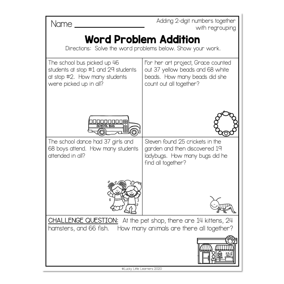 2nd Grade Math Worksheets - 2-Digit Addition Without Regrouping ...