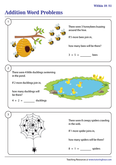 Addition within 10 Word Problems Worksheets - Worksheets Library