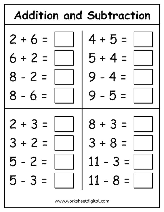 Kindergarten Addition Worksheets, Grade 1 Math Worksheets, Number ...