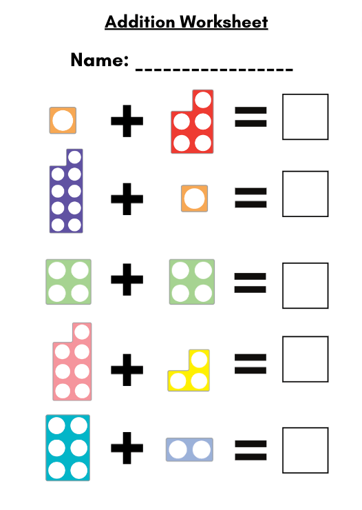 Mash > Maths Week > Shape addition worksheet 1-10