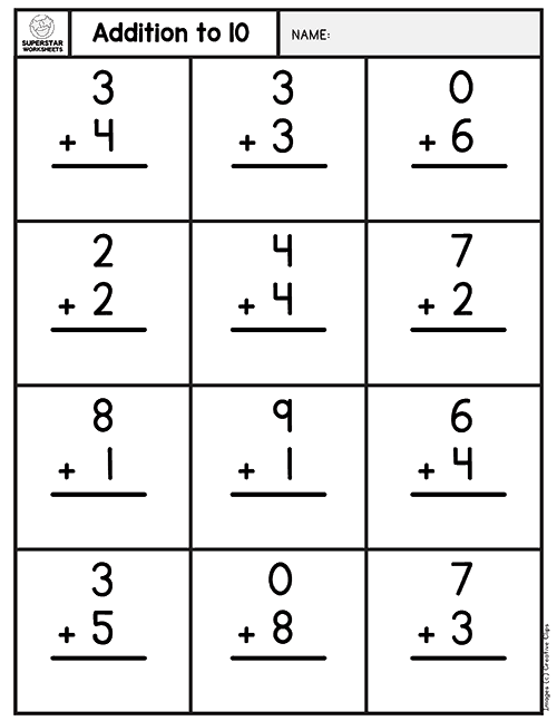 Single Digit Addition Worksheets -Worksheets Library