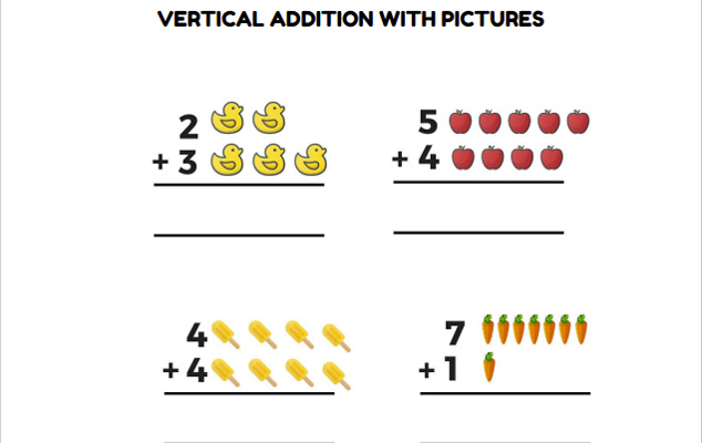addition worksheet 1st grade