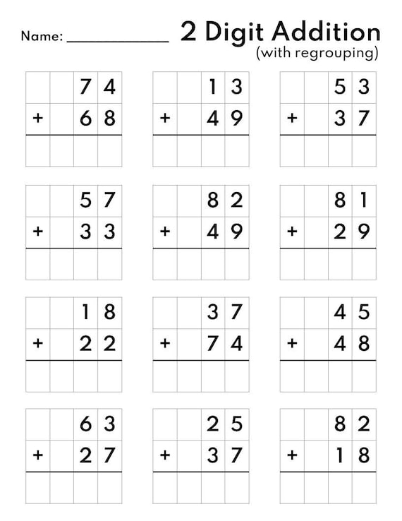 addition worksheet 2nd grade pdf