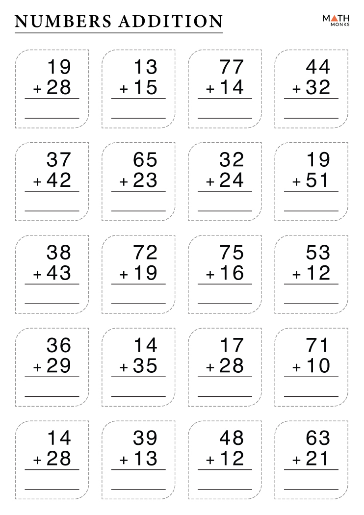 2nd Grade Addition Worksheets with Answer Key