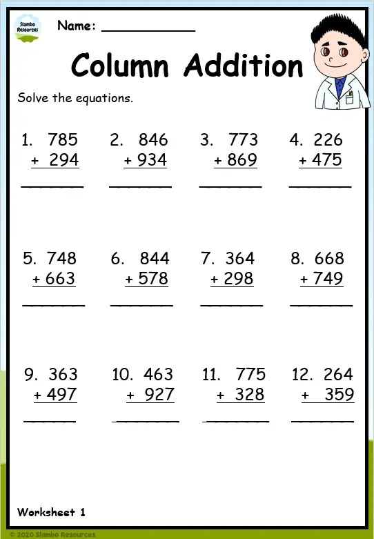 Grade 4 Addition Worksheets | Free Printables | Math Worksheets ...