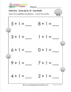 addition worksheet add 1