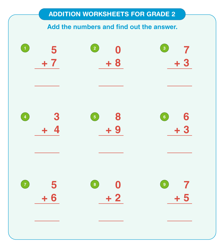 Addition Worksheets For Grade 2 | Download Free Printables For Kids