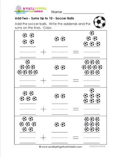 addition worksheet add 2