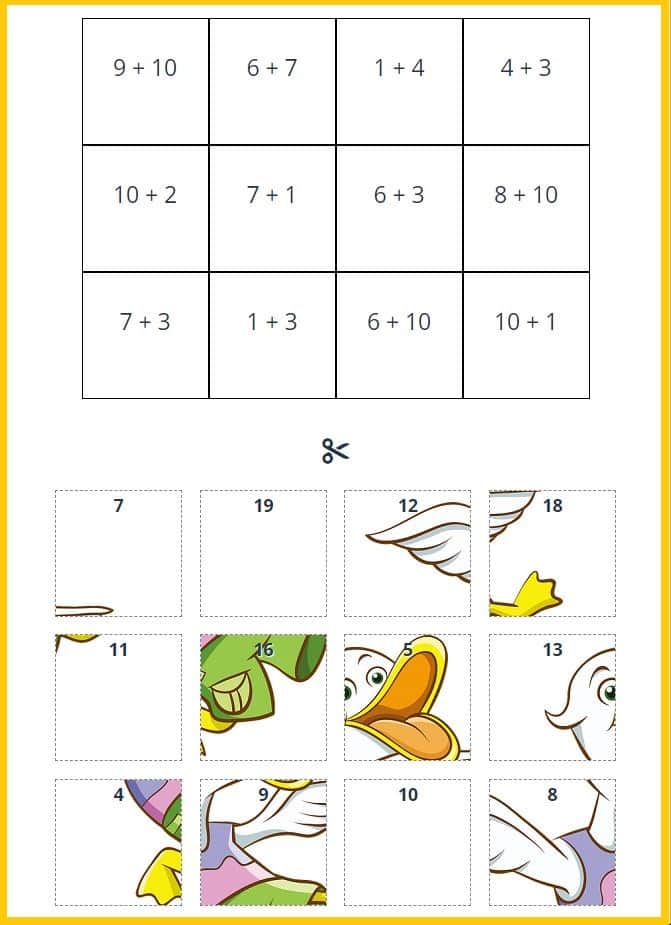 Addition Within 20 Games + Addition To 20 Worksheets