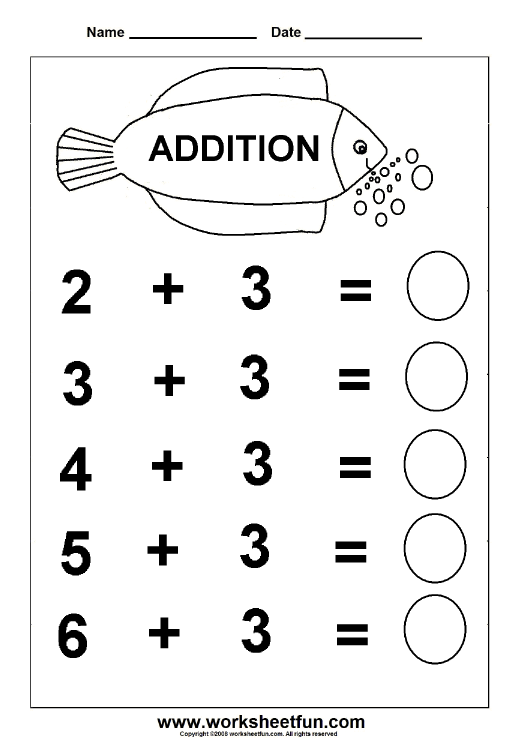 Beginner Addition - 6 Kindergarten Addition Worksheets / FREE ...
