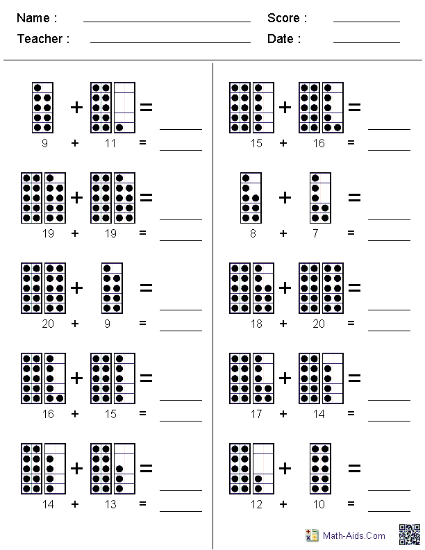 Addition Worksheets | Dynamically Created Addition Worksheets