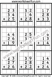 2 Digit Addition With Regrouping - Carrying - 4 Worksheets / FREE ...