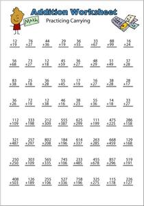 Addition With Carrying Worksheet for 2nd - 3rd Grade | Lesson Planet