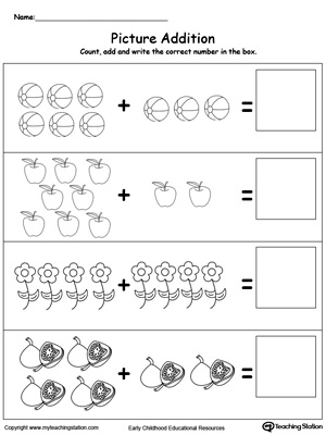 FREE* Addition With Pictures: Objects | MyTeachingStation.com