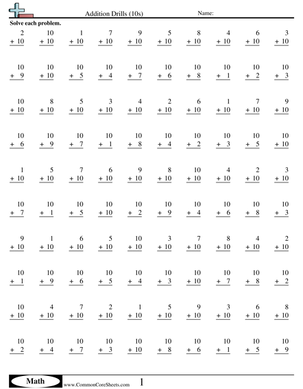 Addition Worksheets | Free - CommonCoreSheets