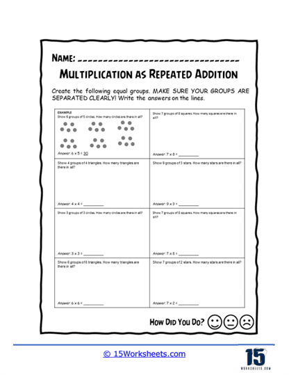 Multiplication As Repeated Addition Worksheets - 15 Worksheets Library