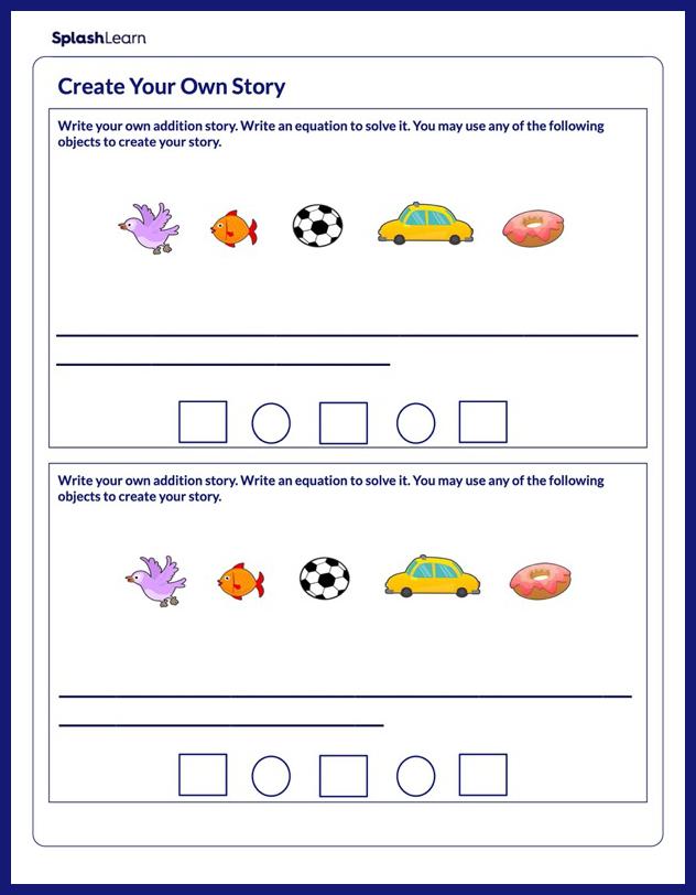 Create and Solve Your Own Story Problem - Math Worksheets ...