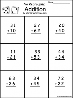 addition worksheet double digit without