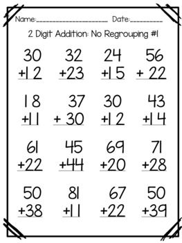 Digital Learning-Double Digit Addition Worksheets- With and ...