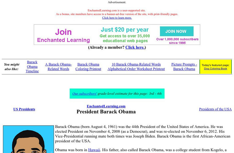 Enchanted Learning: President Barack Obama Unit Plan for Pre-K ...
