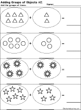 Addition Printout: Adding Groups of Objects Worksheet Printout #2 ...