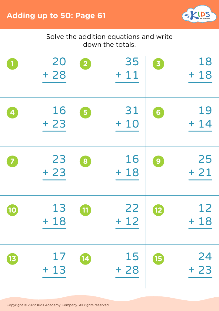 addition worksheet for 10 year olds