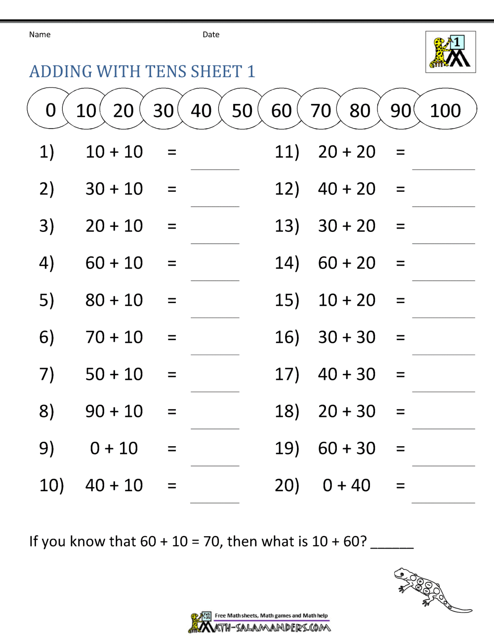 Adding Tens