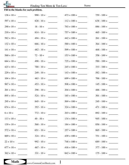 Math Drills Worksheets | Free - Distance Learning, worksheets and ...