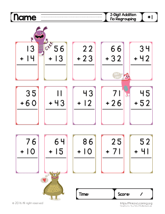 addition worksheet for grade 1 with regrouping