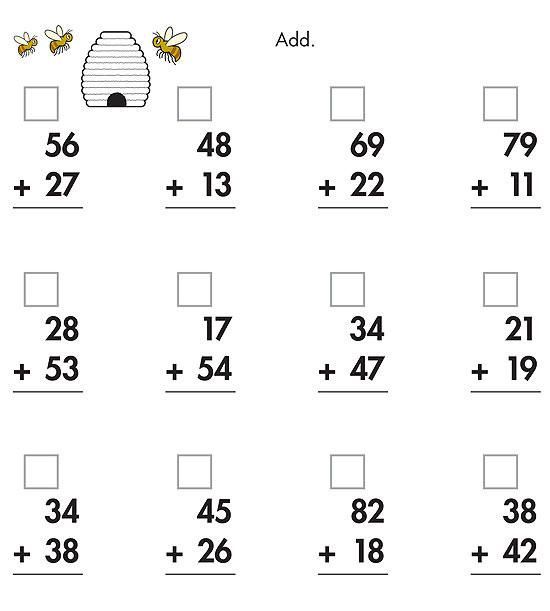addition worksheet for grade 1 without carryover