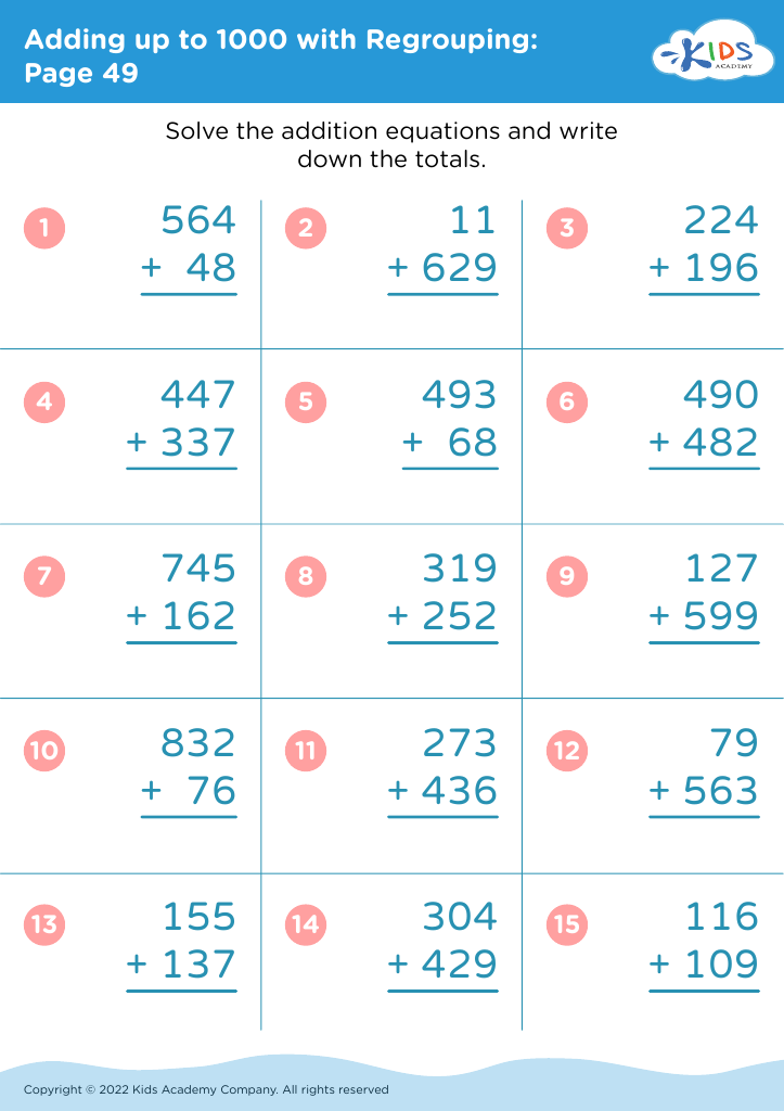 addition worksheet for grade 2 with regrouping