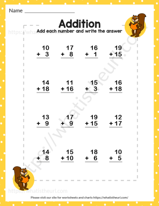 Addition Worksheets for Grade 1 - Your Home Teacher