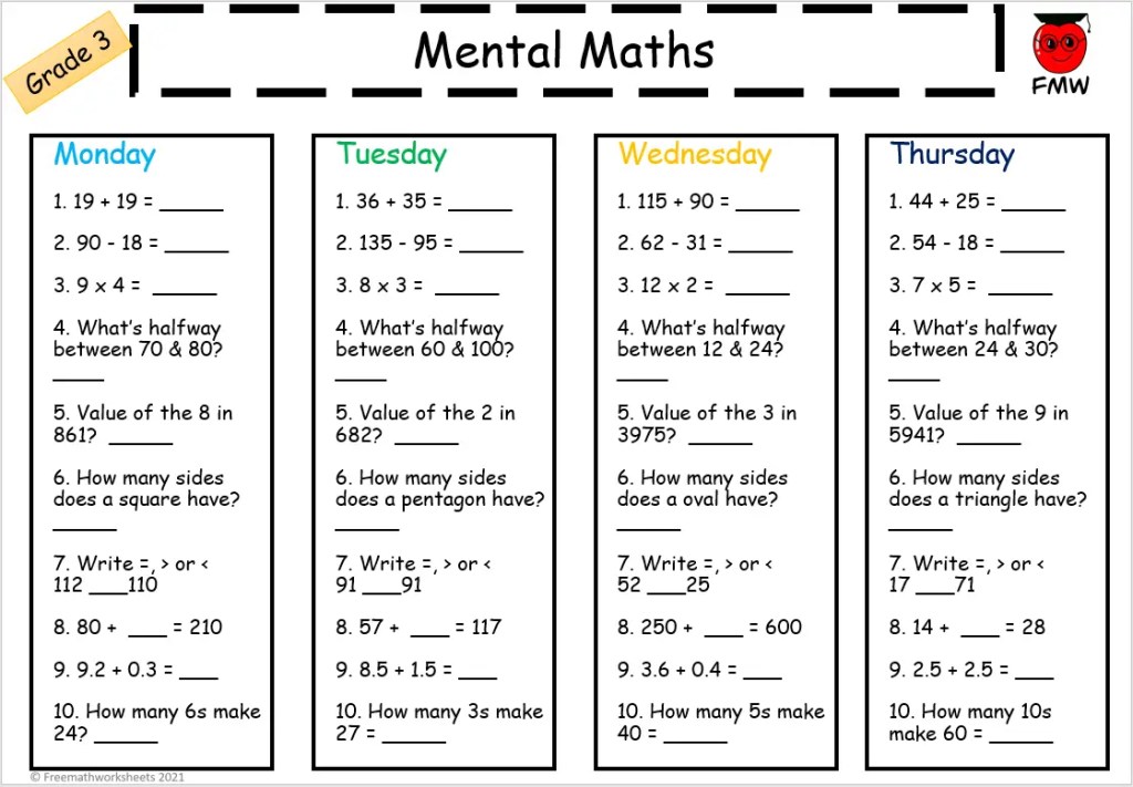 addition worksheet for grade 3