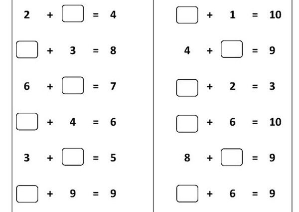 addition worksheet for junior infants