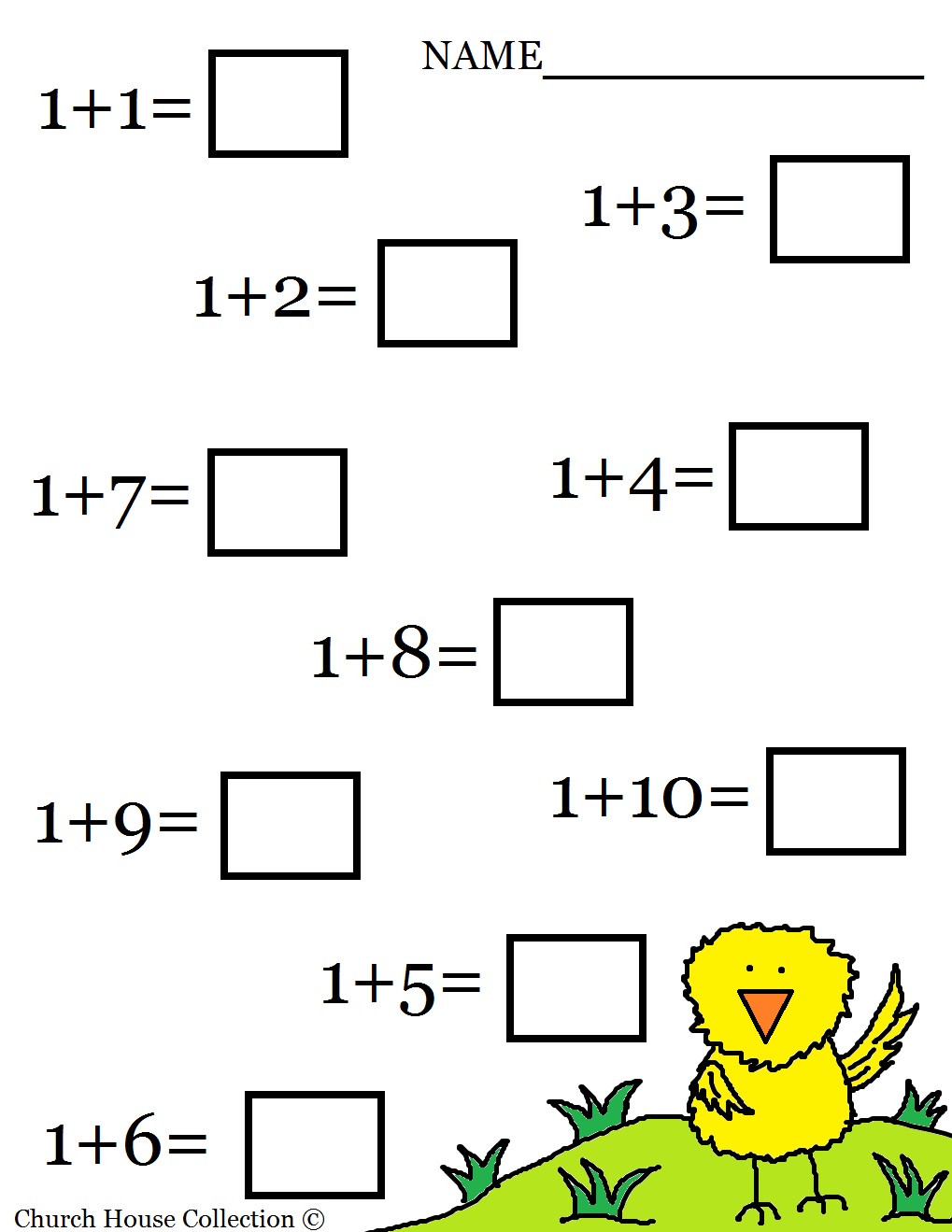 addition worksheet for junior infants