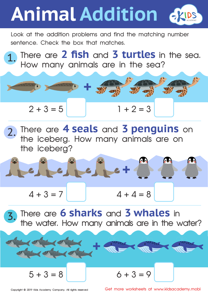 addition worksheet for kindergarten online