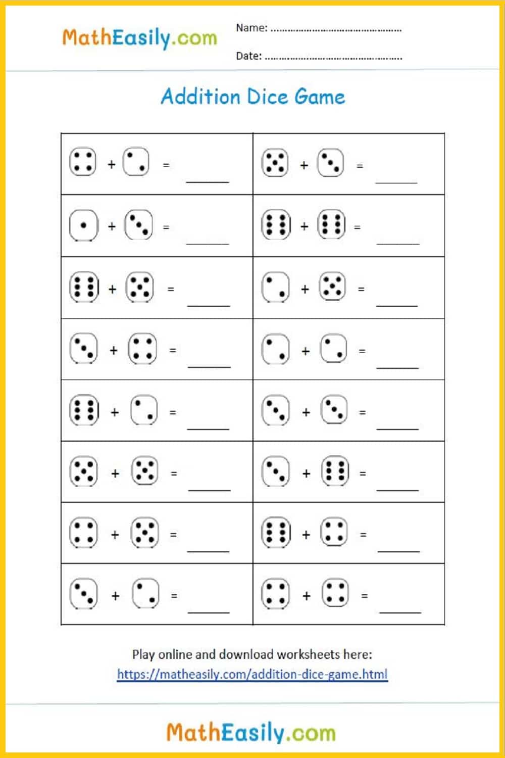 Single Digit Addition With Pictures: Worksheets + Games