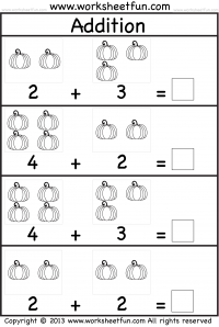 Pumpkin Picture Addition - Kindergarten Addition Worksheet / FREE ...