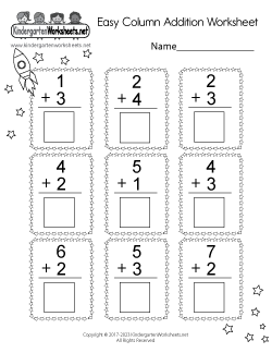 addition worksheet for preschool math