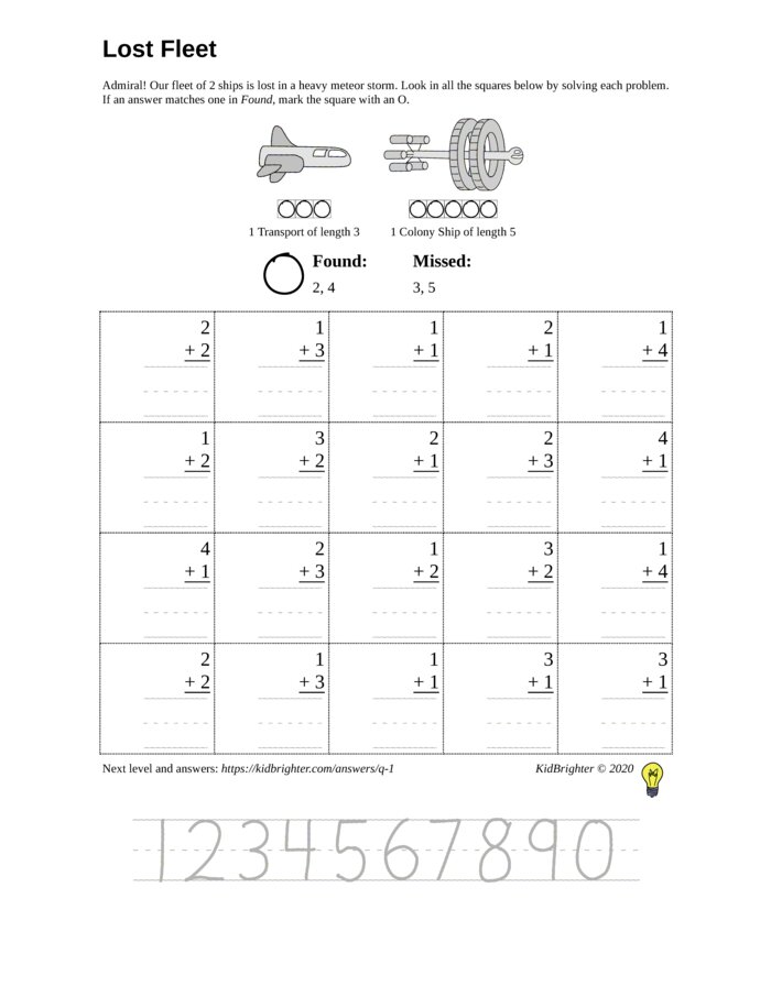 addition worksheet for senior kindergarten