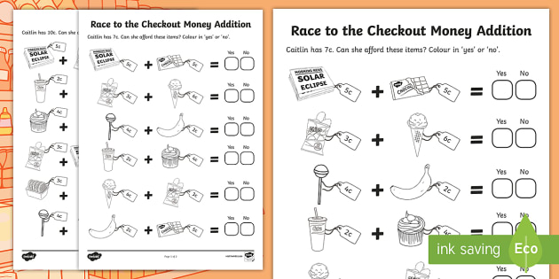 addition worksheet for senior