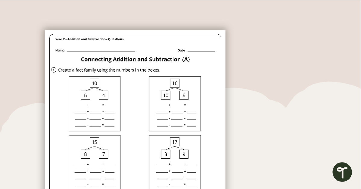 Number Worksheets - Addition and Subtraction - Year 2 | Teach Starter