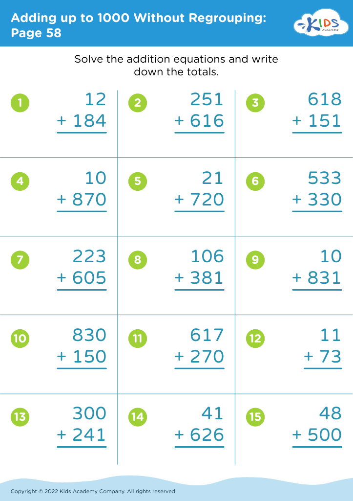 addition worksheet free 2nd