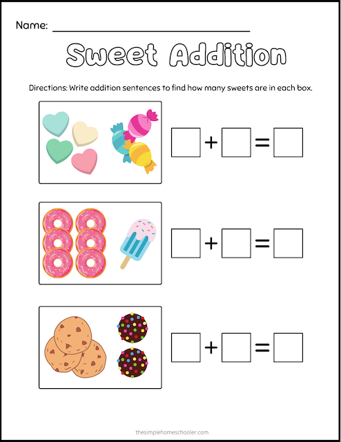 Free &  Fun Addition Worksheets for Kindergarteners! - The Simple ...