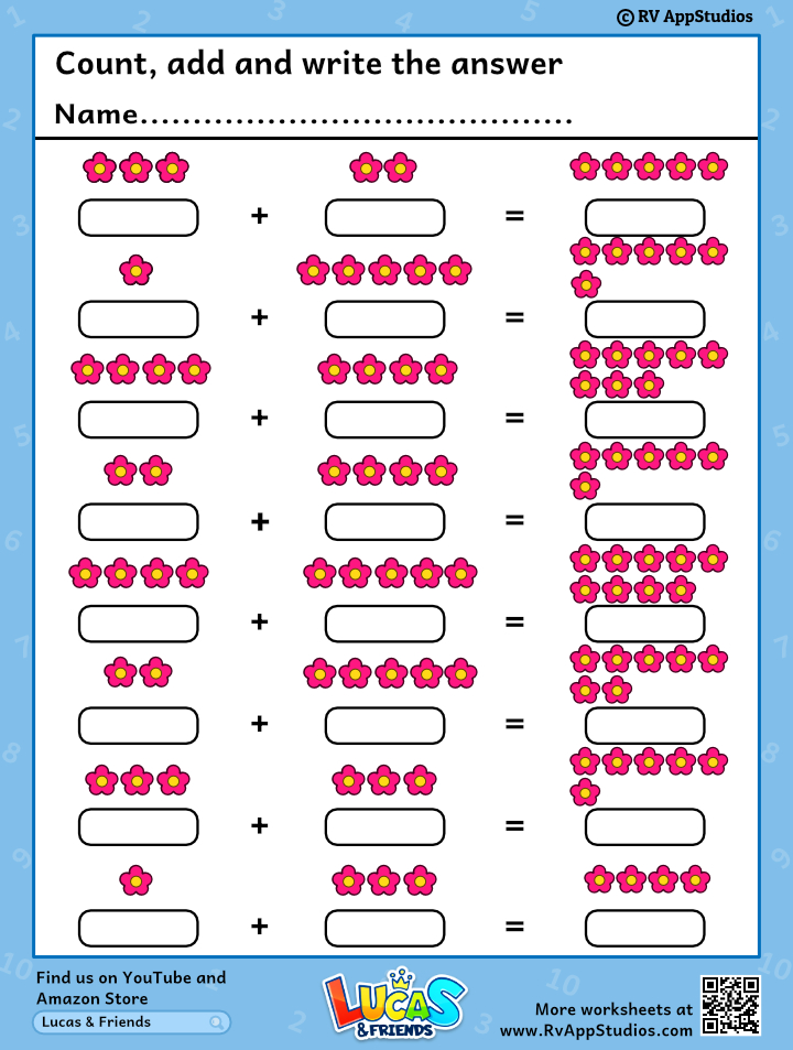 Kindergarten Addition Worksheets &  Free Printables