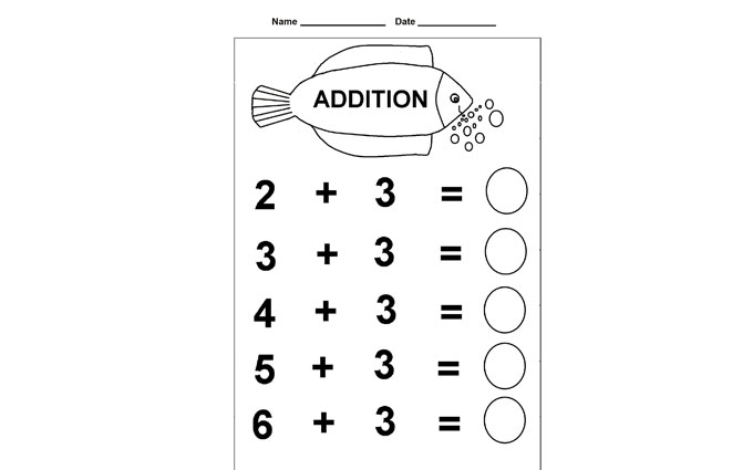 addition worksheet free printable kindergarten