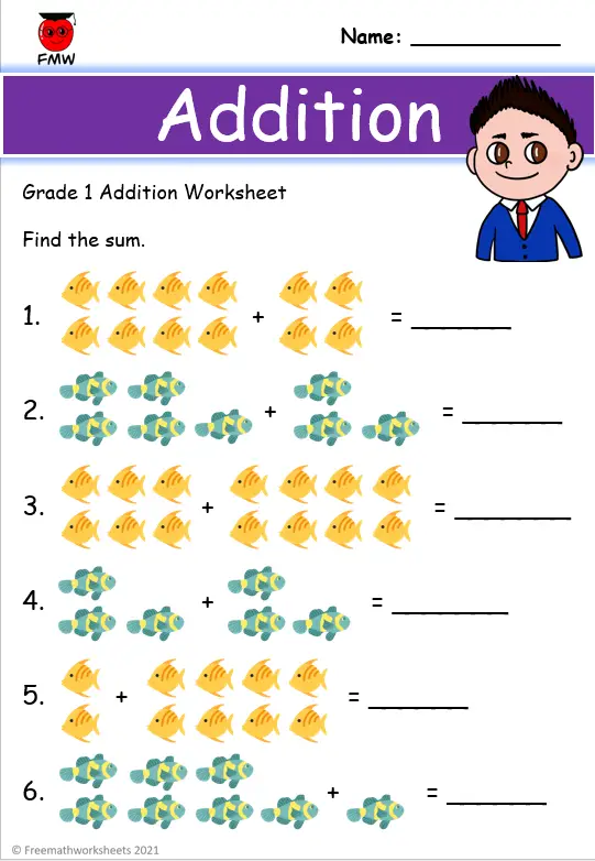 Grade 1 Addition Worksheets | Free Worksheets | Printables
