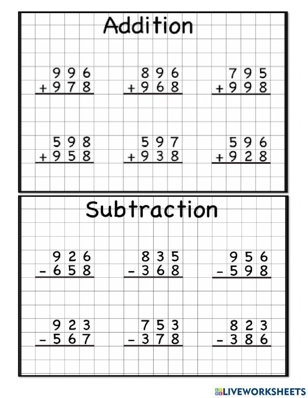 Worksheets For Grade 3 Addition